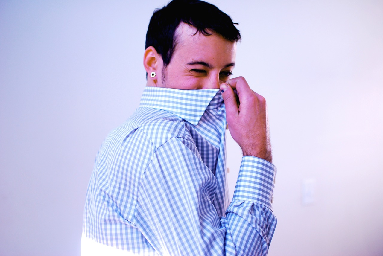 Zachary Asher - Matthew in the Small Blue Check Shirt