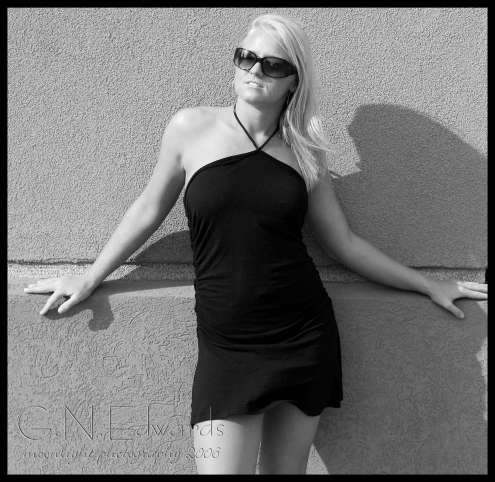 Whitney Auten - Black Dress and Shades