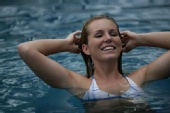 Conradis Twins - Madison laughing in the pool