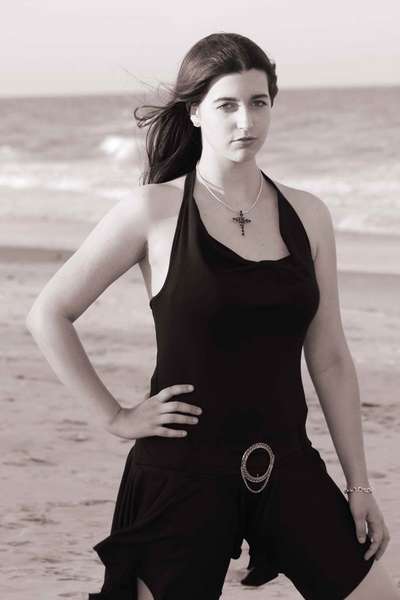 Ashley Plonk - Ashley's black dress in B&W