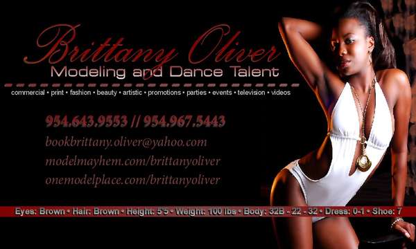 Brittany Oliver - Model Business Card - Designed by Yours Truly
