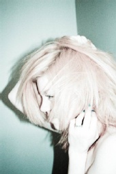 Mallory Malice - blue nail polish and dimoands.