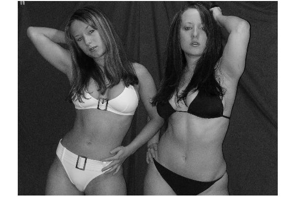 Mel and Dee Parker - Black and white