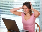 Abbie - Stressed at laptop